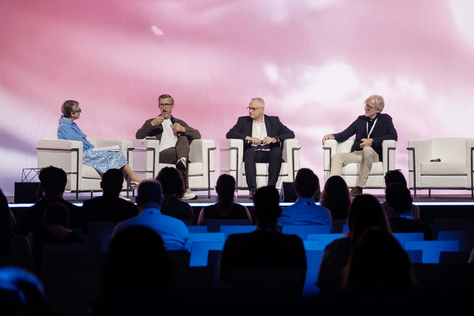 Jan Beger on a healthcare AI panel on stage